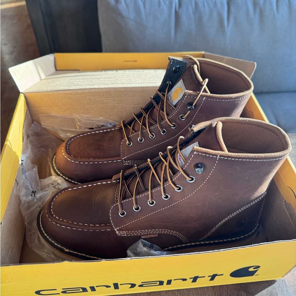 Carhartt Waterproof 6-inch Wedge boot,Dark Brown Men's Leather Boots